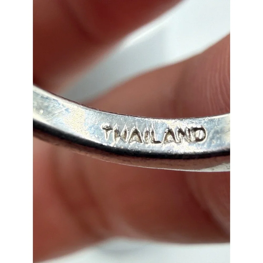 925 Sterling Silver Cubic Zirconia 5‎ Stone Ring Thailand Size 7
